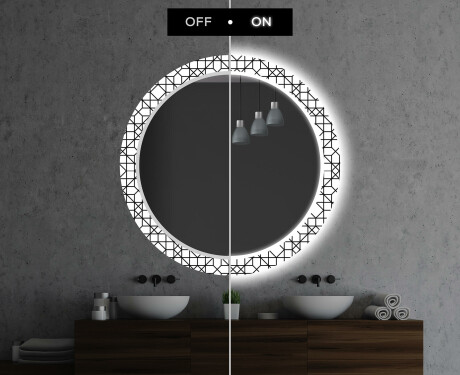 Round Decorative Mirror With LED Lighting For The Bathroom - Industrial #6