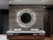 Round Decorative Mirror With LED Lighting For The Bathroom - Letters #10