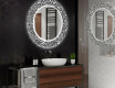 Round Decorative Mirror With LED Lighting For The Bathroom - Letters #2