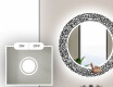 Round Decorative Mirror With LED Lighting For The Bathroom - Letters #3