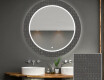 Round Decorative Mirror With LED Lighting For The Bathroom - Microcircuit