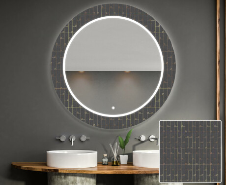 Round Decorative Mirror With LED Lighting For The Bathroom - Microcircuit