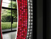 Round Decorative Mirror With LED Lighting For The Bathroom - Red Mosaic #9