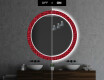 Round Decorative Mirror With LED Lighting For The Bathroom - Red Mosaic #6