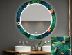 Round Decorative Mirror With LED Lighting For The Bathroom - Tropical #1