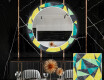 Round Backlit Decorative Mirror LED For The Dining Room - Abstract Geometric