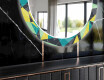 Round Backlit Decorative Mirror LED For The Dining Room - Abstract Geometric #9