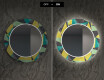 Round Backlit Decorative Mirror LED For The Dining Room - Abstract Geometric #6
