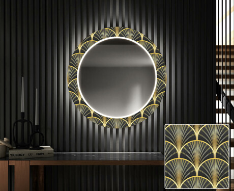 Backlit Decorative Mirror Led For The Hallway - Art Deco