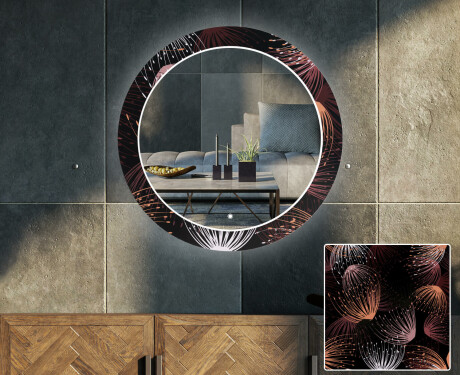 Round Backlit Decorative Mirror LED For The Living Room - Dandelion #1