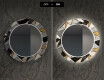 Round Backlit Decorative Mirror LED For The Dining Room - Marble Pattern #6