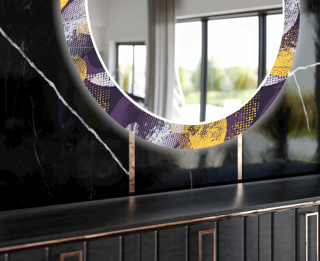 Round Backlit Decorative Mirror LED For The Dining Room - Round Stamp #9