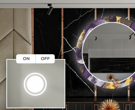 Round Backlit Decorative Mirror LED For The Dining Room - Round Stamp #3