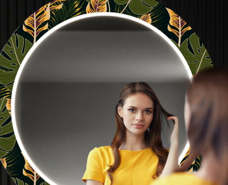 Backlit Decorative Mirror Led For The Hallway - Botanical Flowers #10