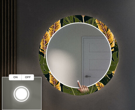 Backlit Decorative Mirror Led For The Hallway - Botanical Flowers #3
