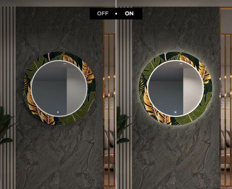 Backlit Decorative Mirror Led For The Hallway - Botanical Flowers #6