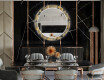 Round Backlit Decorative Mirror LED For The Dining Room - Golden Leaves #10