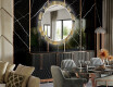 Round Backlit Decorative Mirror LED For The Dining Room - Golden Leaves #2
