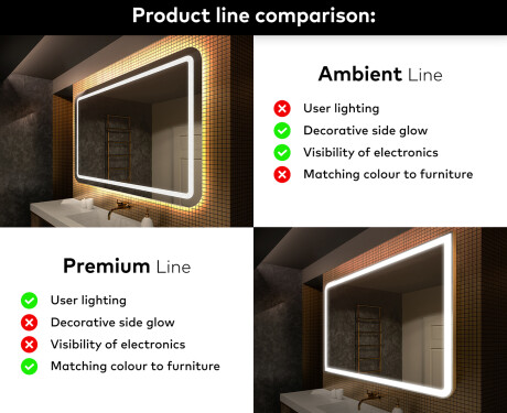 Designer Backlit LED Bathroom Mirror L146 #2