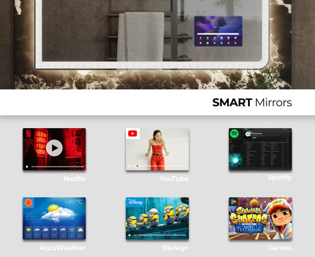 Designer Backlit LED Bathroom Mirror L146 #3