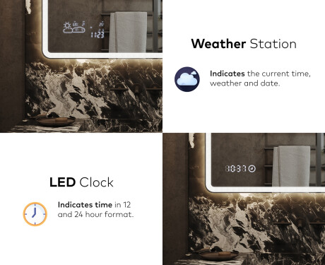 Designer Backlit LED Bathroom Mirror L146 #7