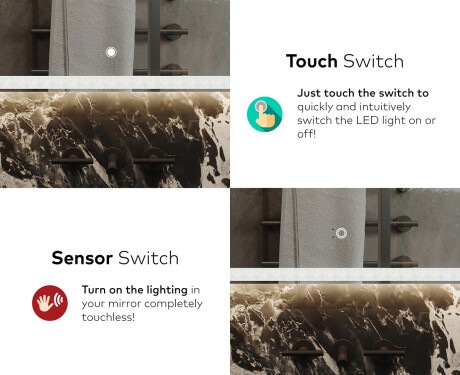 Designer Backlit LED Bathroom Mirror L146 #9