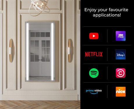 Long wall hallway mirror backlit LED L02 #2