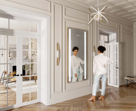 Long wall hallway mirror backlit LED L02 #11