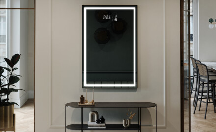 Long wall hallway framed mirror backlit LED L15