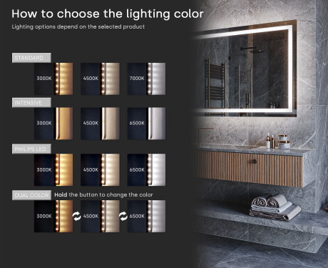 Full length hallway mirror backlit LED L49 #8