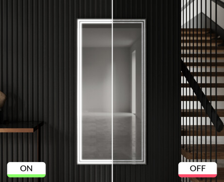 Long wall hallway mirror backlit LED L57 #9