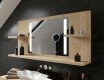 Bathroom led illuminated mirror with shelves L02