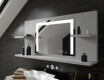 Bathroom led illuminated mirror with shelves L11 #11