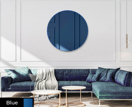 Round ornate mirror on wall L175 #3