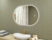 Illuminated bathroom mirror, dual color, touch switch, heating mat