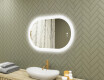 Illuminated bathroom mirror, dual color, touch switch, heating mat