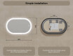 Illuminated bathroom mirror, dual color, touch switch, heating mat #8