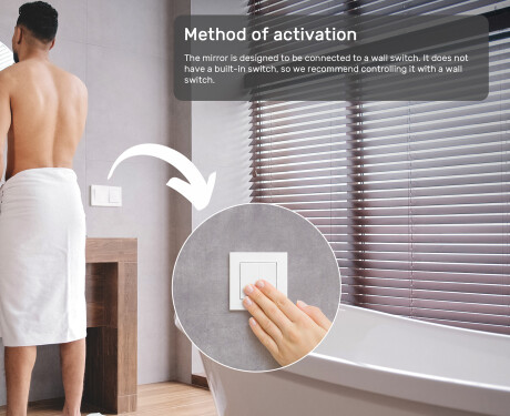 Backlit LED Bathroom Mirror 50x80cm with cool LED color 7000K, warm color 3000K, or neutral color 4500K #4