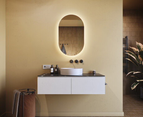 Backlit LED Bathroom Mirror 50x80cm with cool LED color 7000K, warm color 3000K, or neutral color 4500K #8