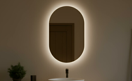 Backlit LED Bathroom Mirror 50x80cm with cool LED color 7000K, warm color 3000K, or neutral color 4500K