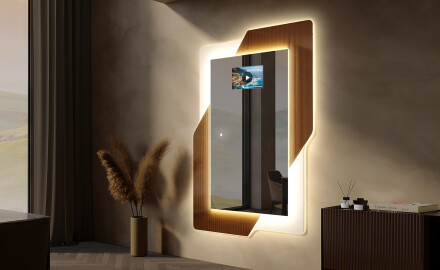 Vertical Designer Backlit LED Mirror - Retro