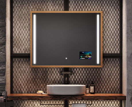 Rectangular Bathroom Mirror With LED Light FrameLine L02