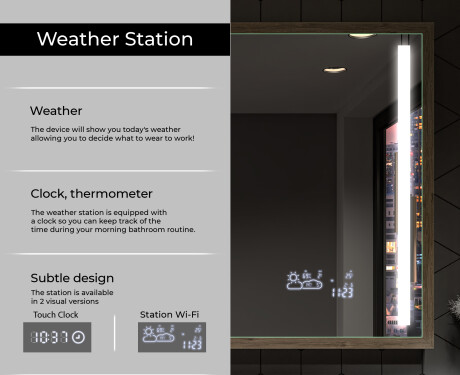 Rectangular Bathroom Mirror With LED Light FrameLine L02 #8