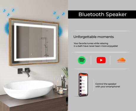 Rectangular Bathroom Mirror With LED Light FrameLine L15 #11