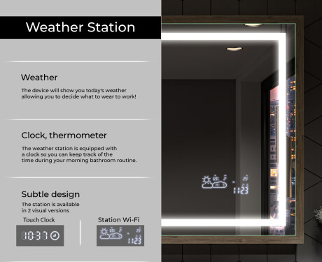 Rectangular Bathroom Mirror With LED Light FrameLine L15 #8