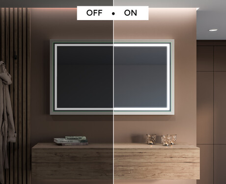 Rectangular Bathroom Mirror With LED Light FrameLine L49 #5