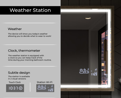 Rectangular Bathroom Mirror With LED Light FrameLine L49 #8