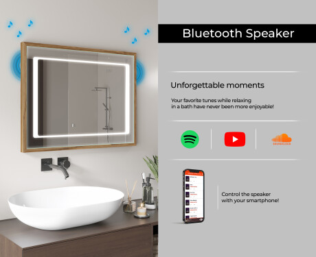 Rectangular Bathroom Mirror With LED Light FrameLine L61 #11