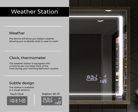 Rectangular Bathroom Mirror With LED Light FrameLine L61 #8