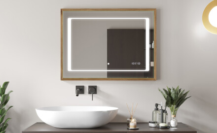 Rectangular Bathroom Mirror With LED Light FrameLine L61